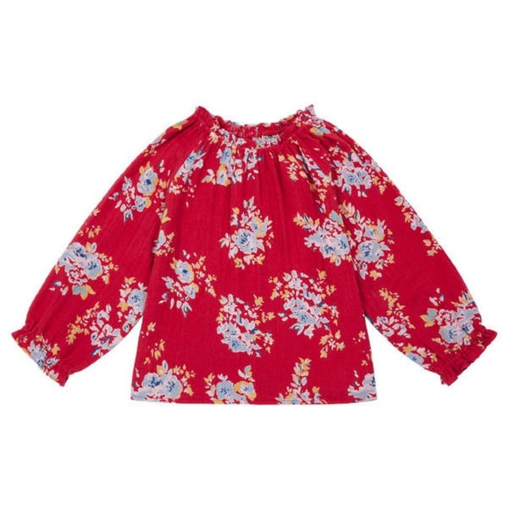 Bonton Carla Red Floral Kids Blouse